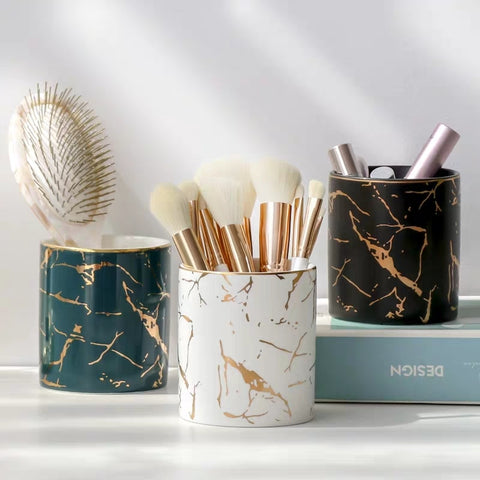 Marble Pattern Ceramic Jar - Little Home Hacks